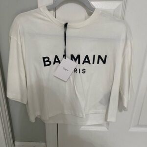 Balmain White Short Sleeve Tee
